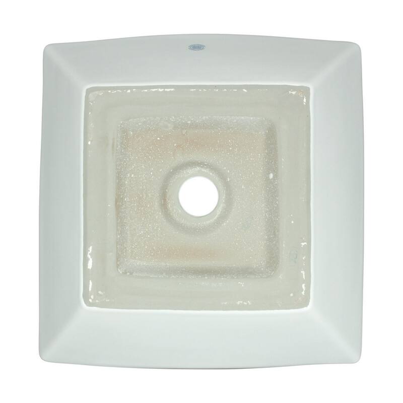 White Ceramic Porcelain Square Countertop Vessel Sink 16 1/2 " Art Basin Pack of 4 Renovators Supply