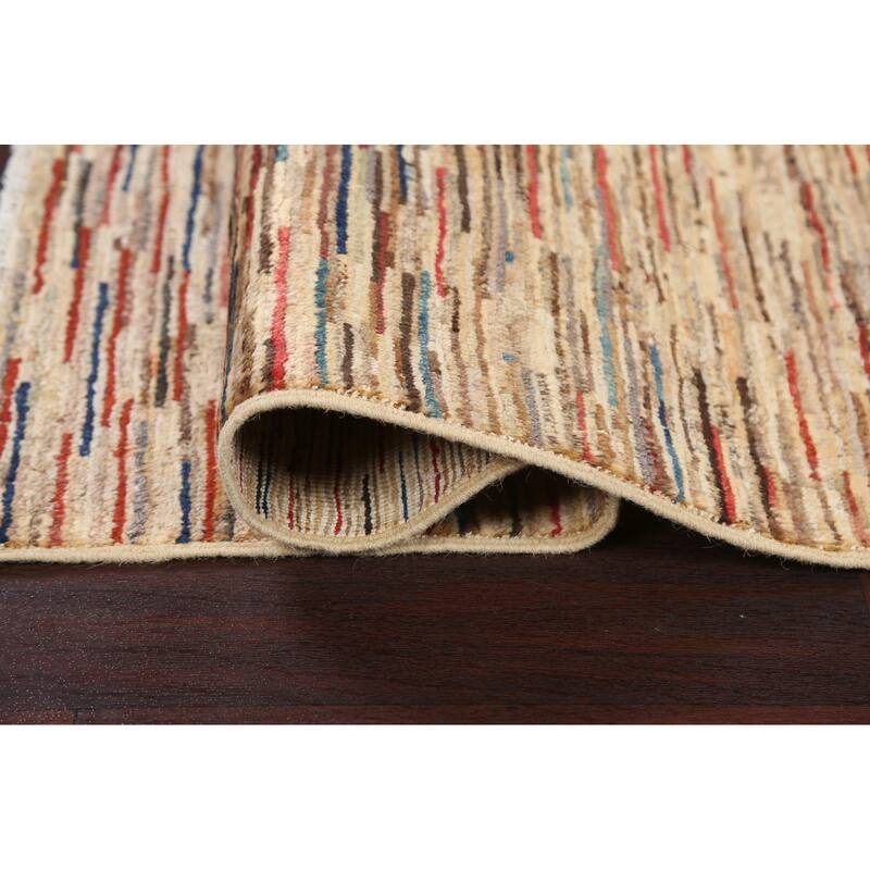 Striped Modern Gabbeh Kashkoli Oriental Area Rug Handmade Wool Carpet - 2'6" x 3'11"