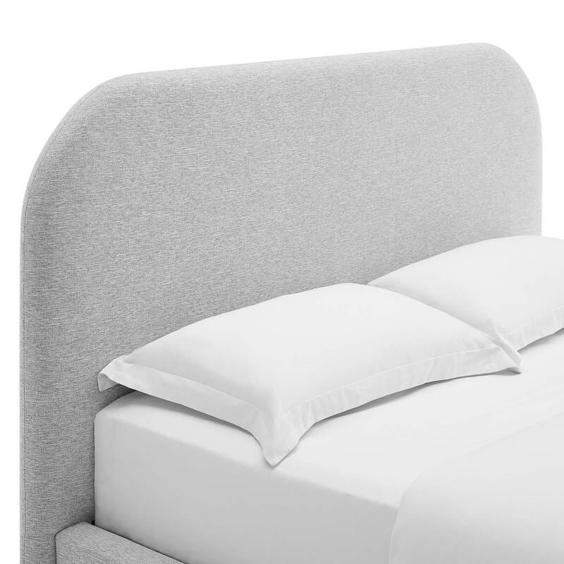 Keynote Upholstered Fabric Curved Queen Platform Bed