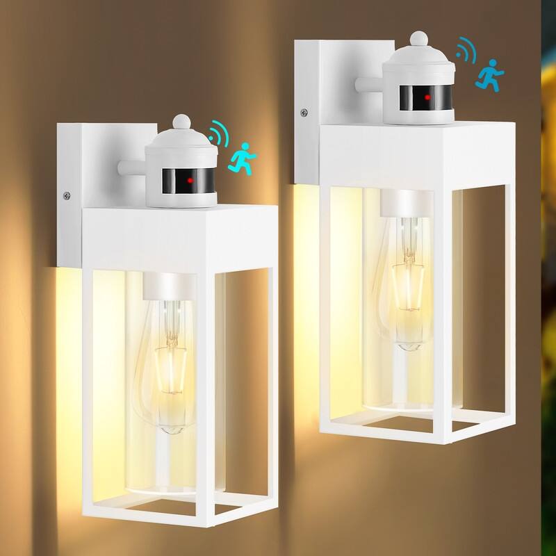 Smart Security Black Motion-Sensor Wall Lights for Your Outdoor Space 2-Pack - White 2-Pack