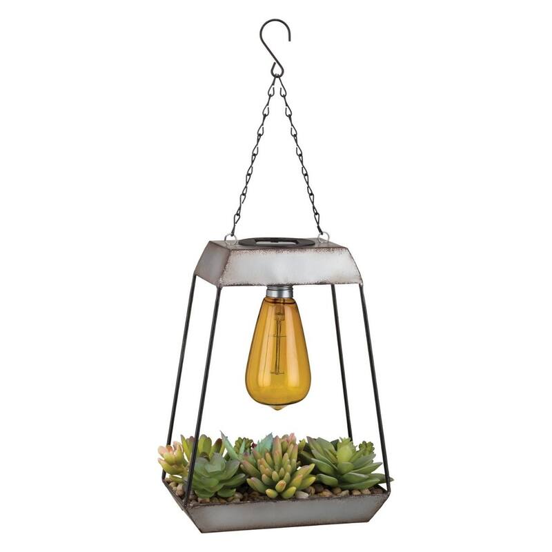 Edison Succulent Solar Lantern - Pyramid