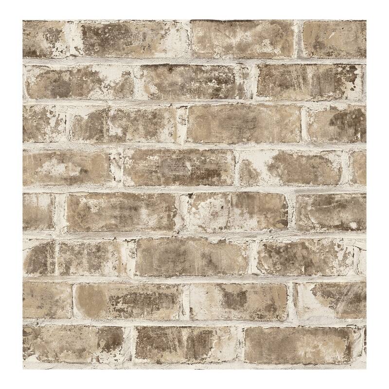 Brewster Jomax Neutral Warehouse Brick Wallpaper - 20.5 x 396 x 0.025