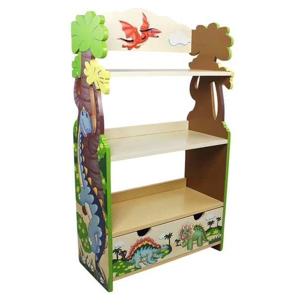 slide 1 of 7, Fantasy Fields - Dinosaur Kingdom Bookshelf - 22"W x 10.25"L x 37.75"H