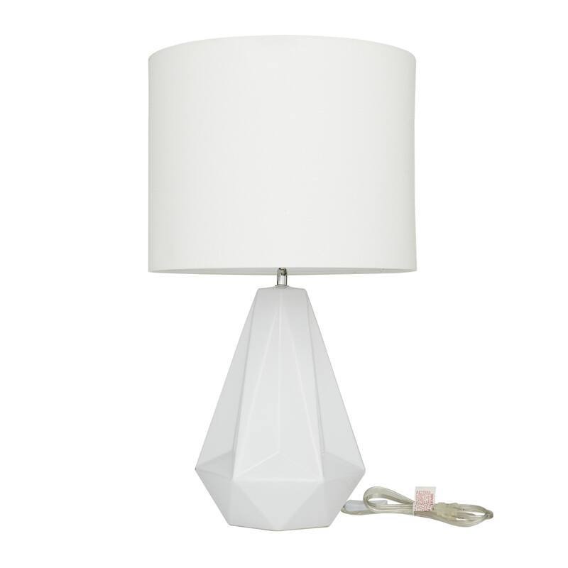 Ceramic Geometric Room Table Lamp - White, Silver, Gold, Black - CosmoLiving by Cosmopolitan