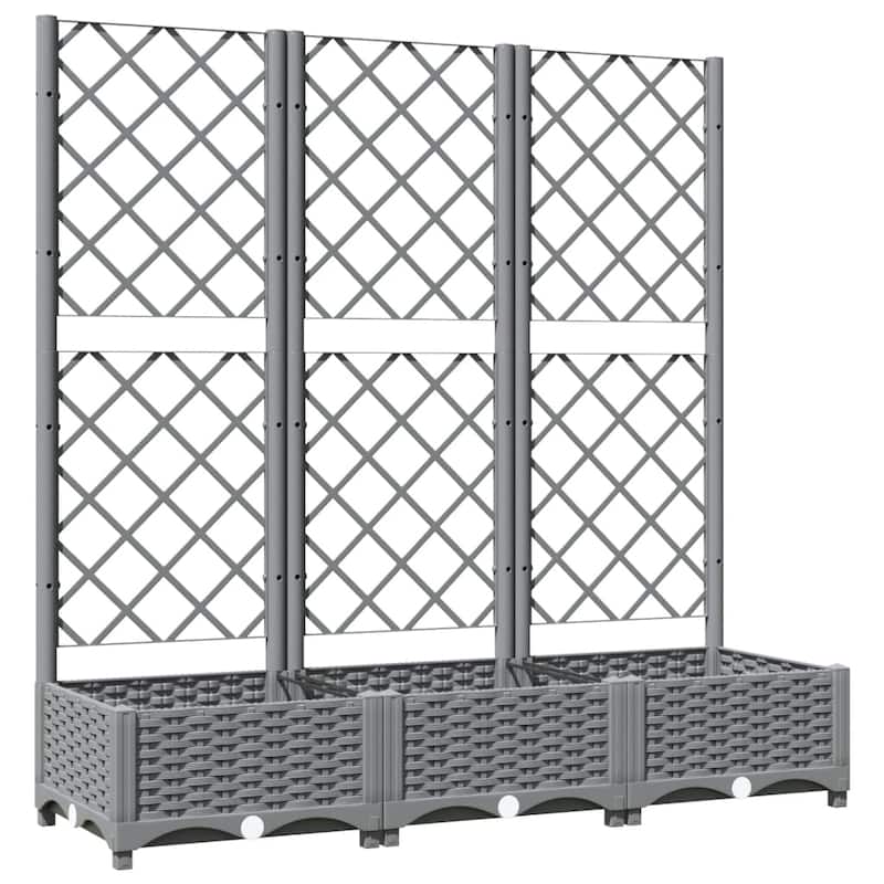 vidaXL Garden Planter with Trellis Plant Pot Flower Box Raised Bed Outdoor PP