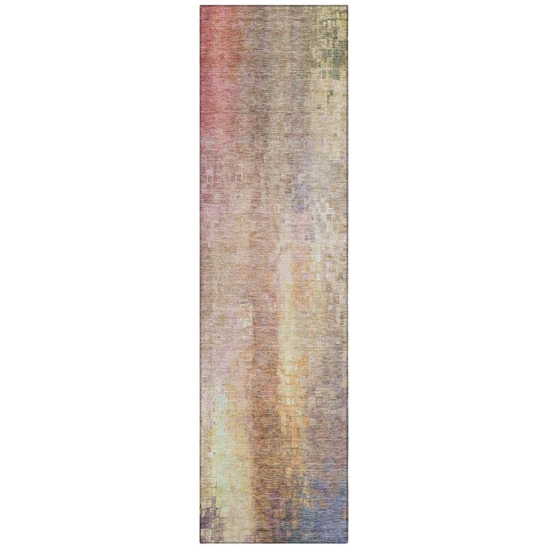 Machine Washable Indoor/ Outdoor Abstract Ombre Chantille Rug