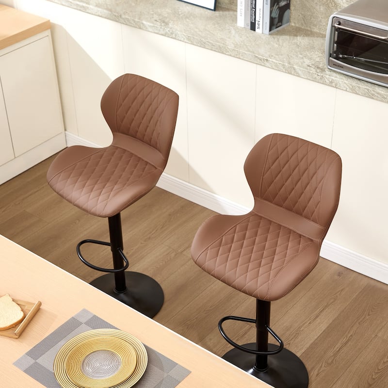 HOMYKA Swivel Adjustable Height Stool Set of 4
