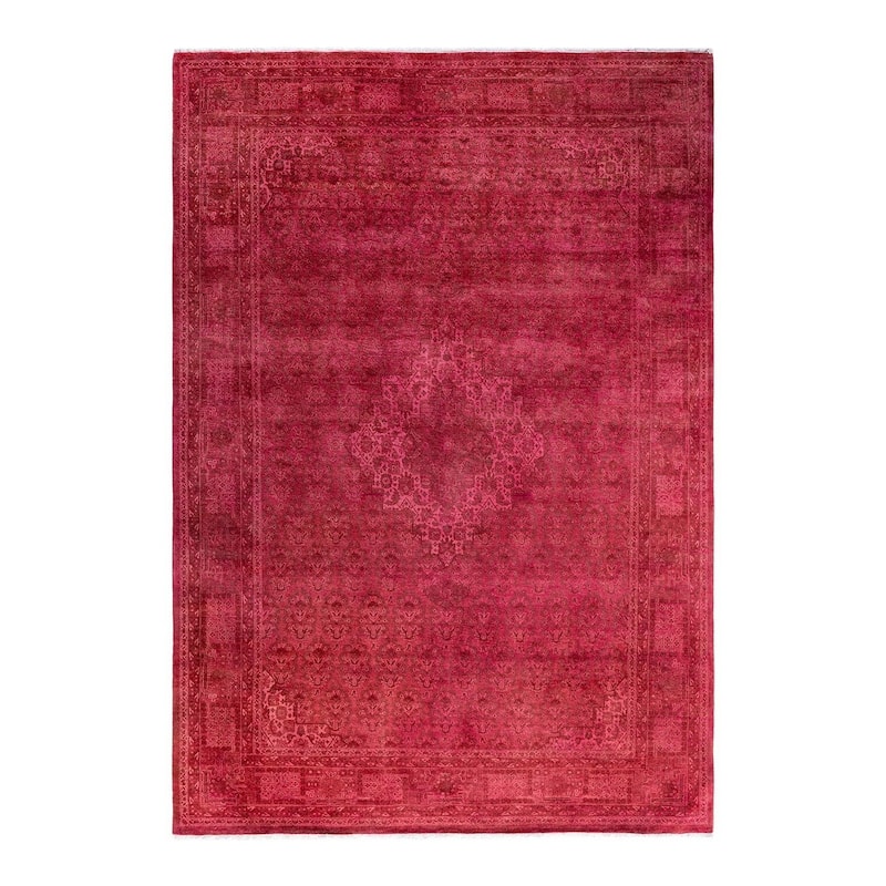 Fine Vibrance One-of-a-Kind Hand-Knotted Area Rug - Pink, 6' 2" x 8' 9" - 6' 2" x 8' 9"