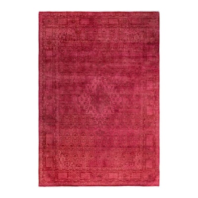 Fine Vibrance One-of-a-Kind Hand-Knotted Area Rug - Pink, 6' 2" x 8' 9" - 6' 2" x 8' 9"