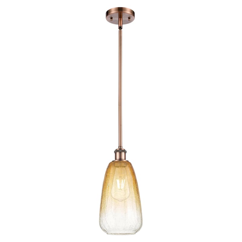 Innovations Lighting Endless Possibilities Ballston - Brookhaven Almond - 1 Light 6" Stem Hung Mini Pendant - Antique Copper/Amber