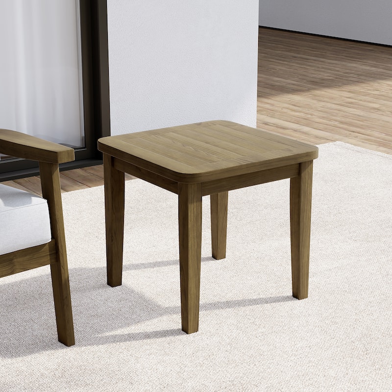 Outdoor Patio Wood Teak Square Side Table
