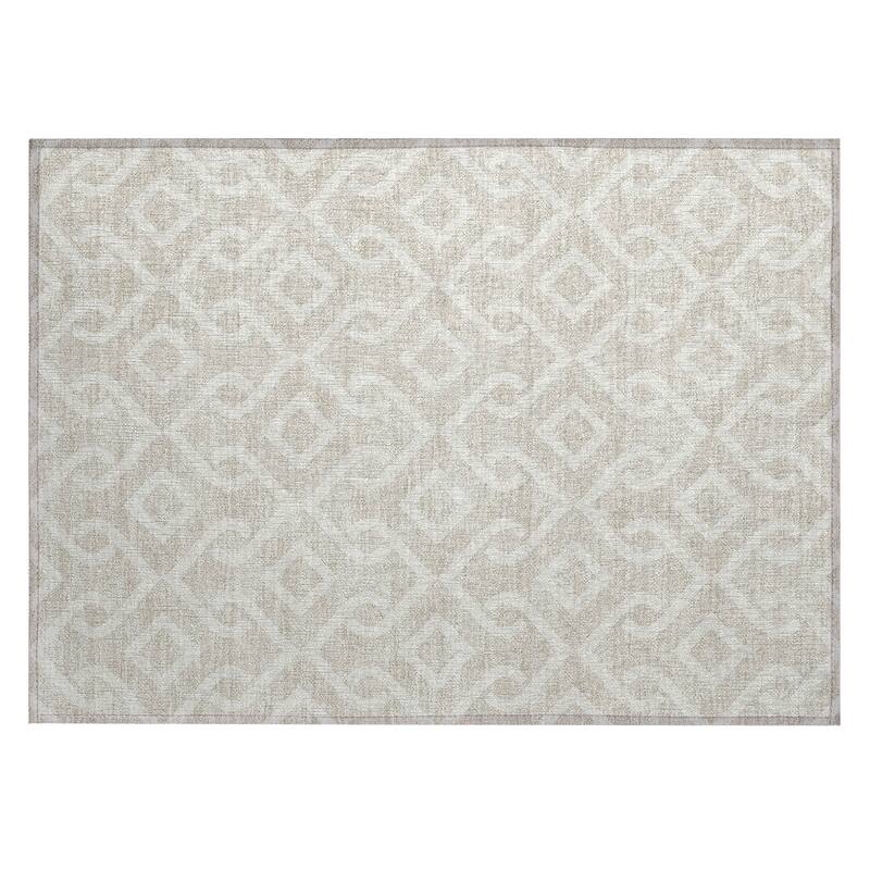 Machine Washable Indoor/ Outdoor Chantille Trellis Scroll Rug