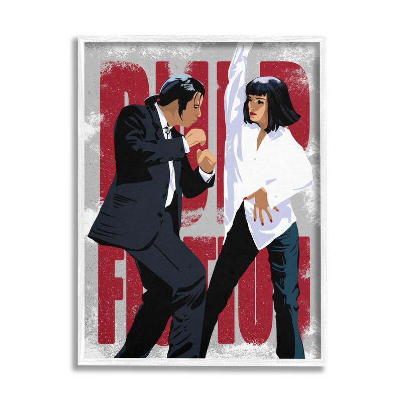 Stupell Iconic Dancing Movie Scene Famous Actors Red Title Framed Wall Art - 24 x 30 - White