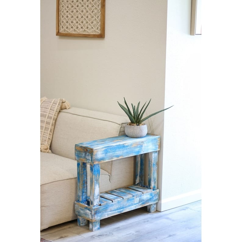 Luxe Accent Table (Heavy Blue Distressed)