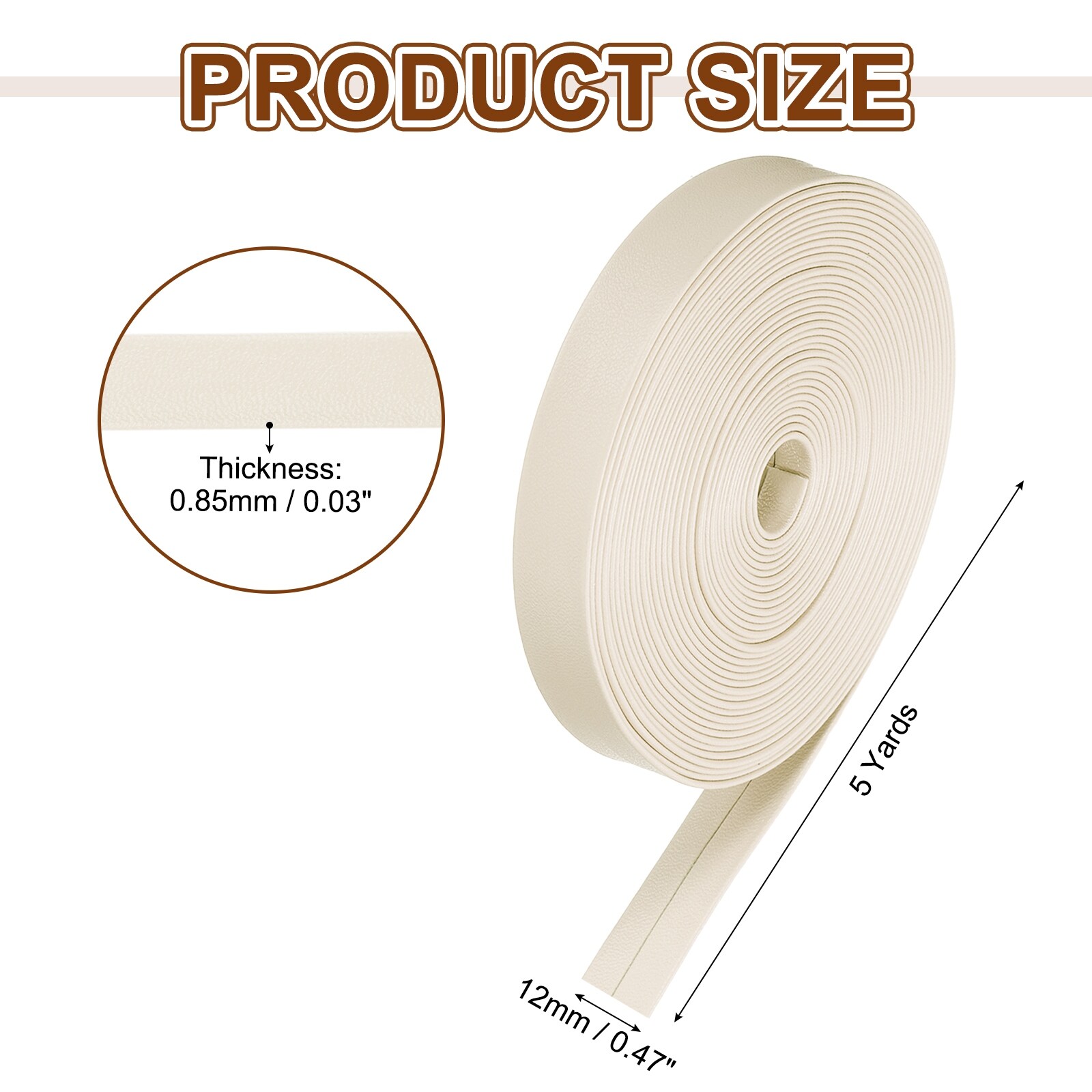 Faux Leather Strips, Fold Over Leather Strap Roll Double Sided Faux Supplies for DIY Craft Projects