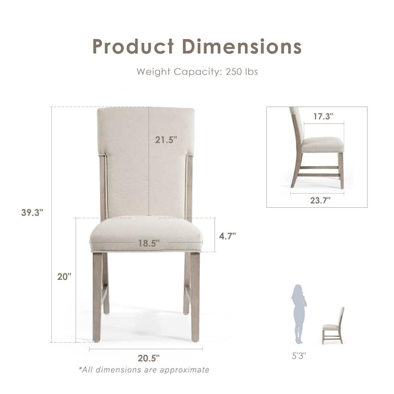 Furniture of America Yetaria Modern Farmhouse Natural Wood Upholstered Dining Chairs (Set of 2)