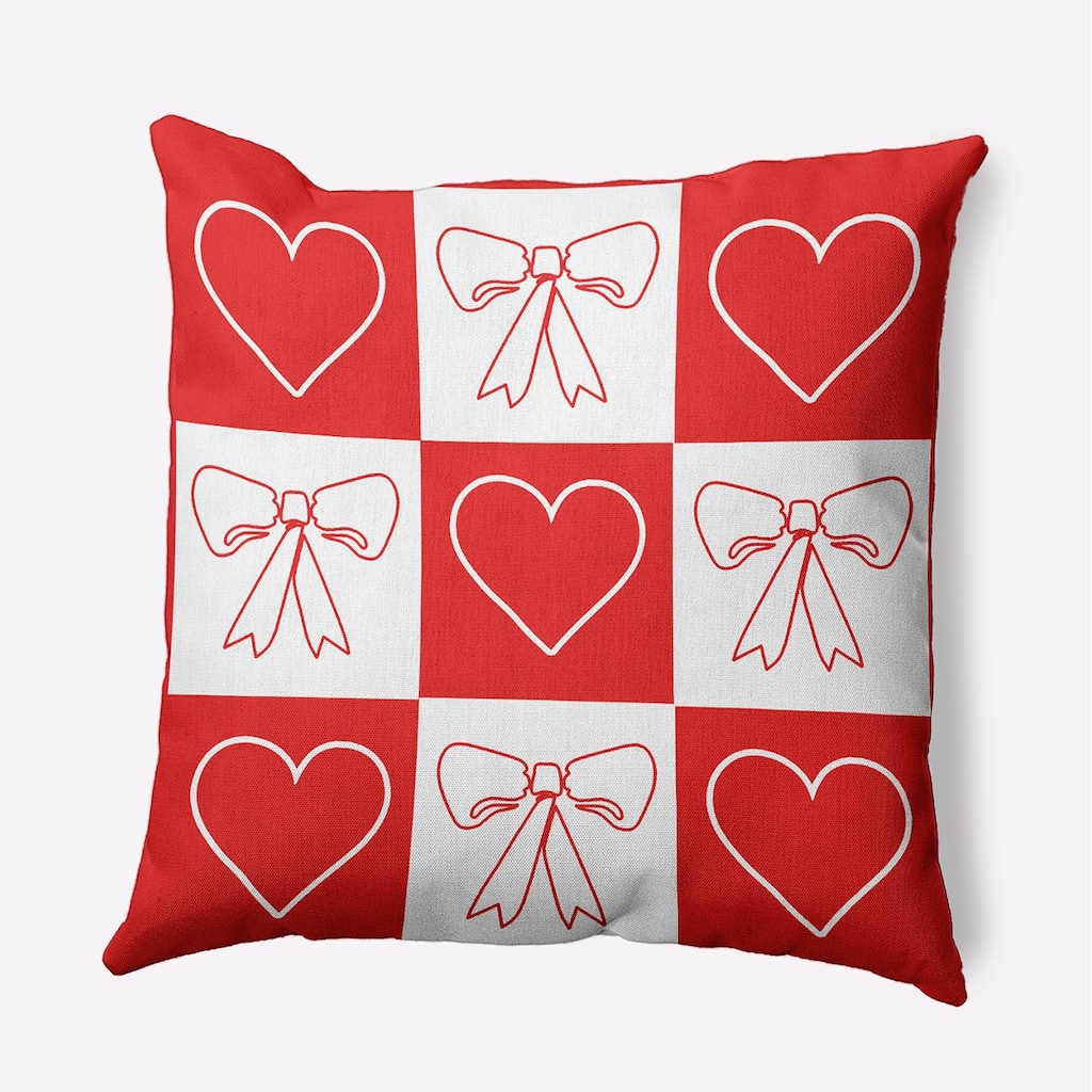 Sweet Bows and Hearts Accent Pillow
