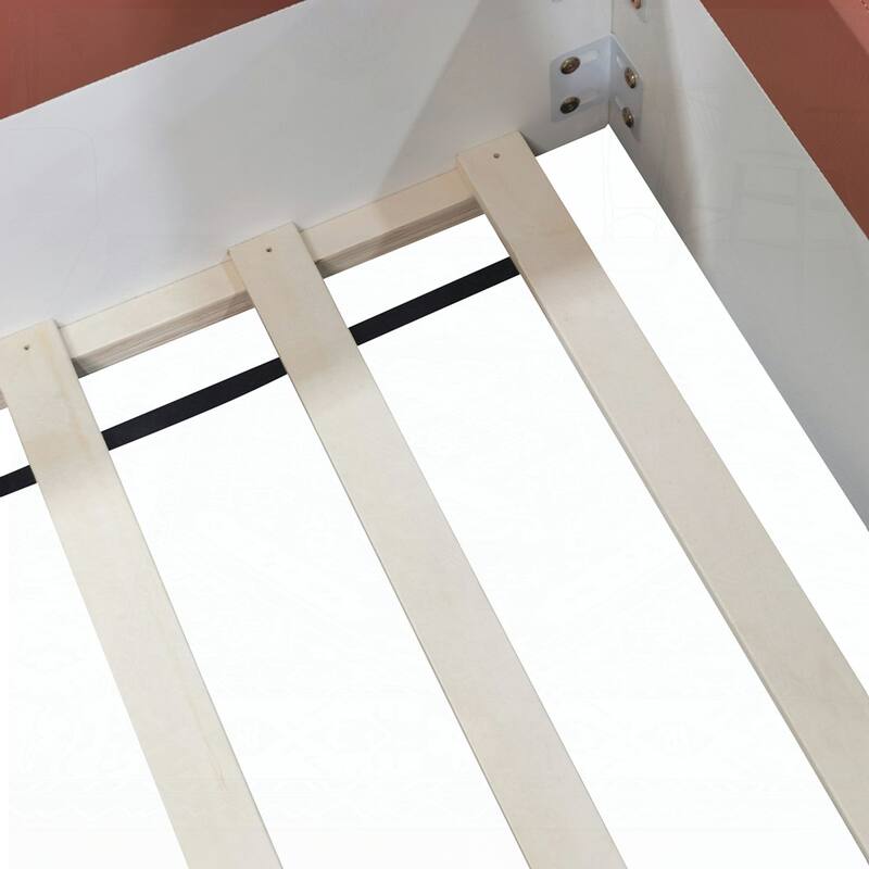 Upholstered Daybed Frame with Fence and Stairs