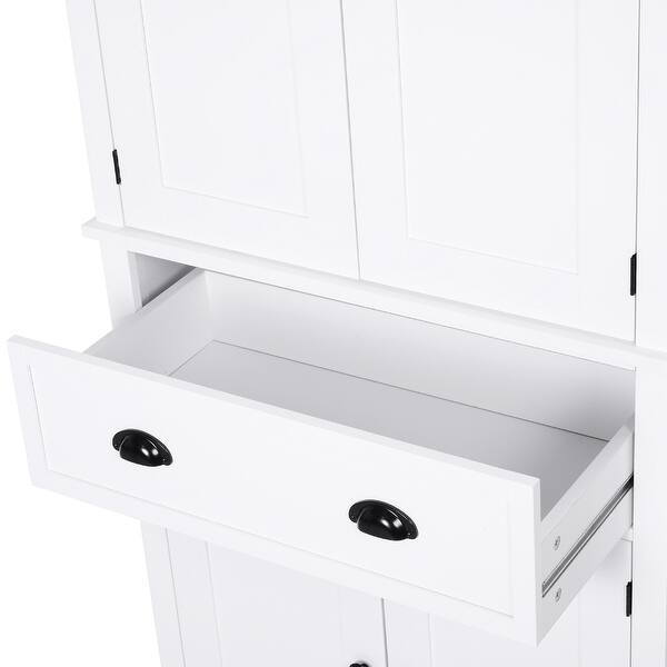 Shop Homcom White Traditional Colonial Style Kitchen Pantry Cabinet Overstock 22200563