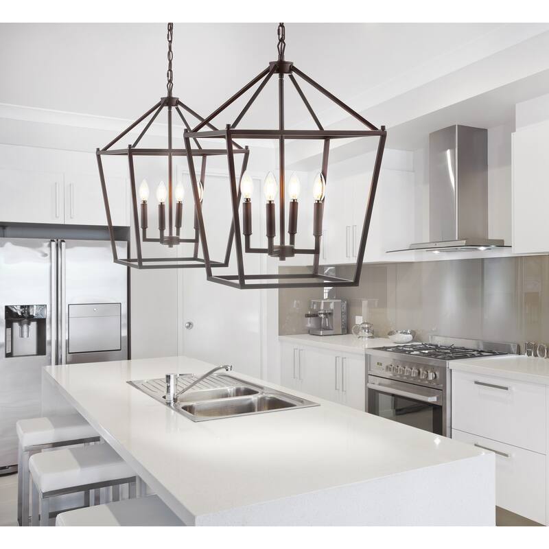 Marion Lantern Metal LED Pendant, by JONATHAN Y