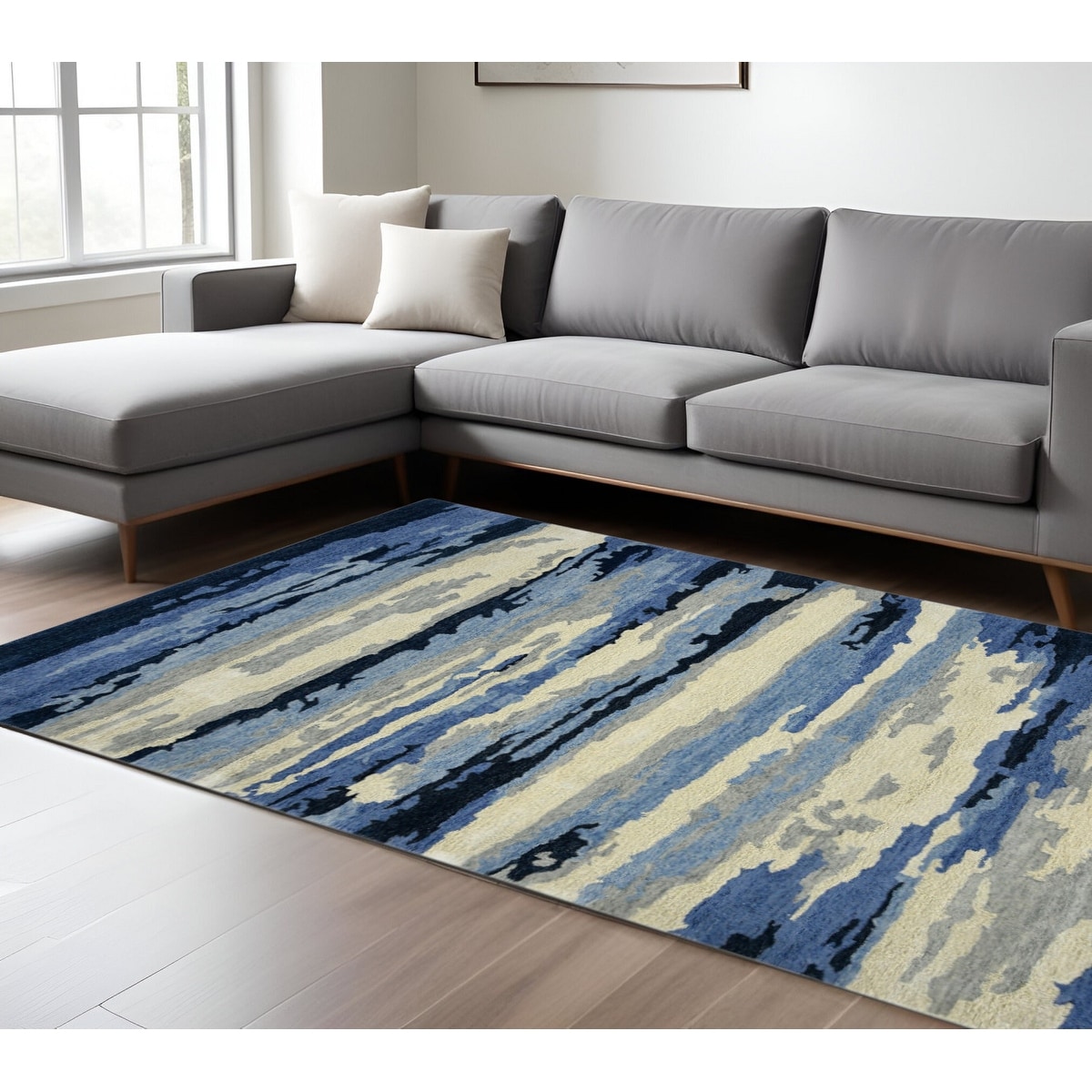 HomeRoots Hude Abstract Transitional Rectangle Area Rug