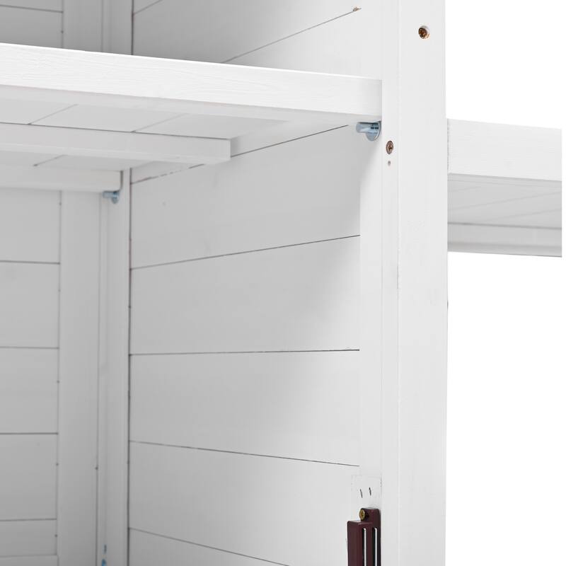 Roomfitters Fir Wood Potting Bench with Hutch, 4 Shelves, storage units, Cabinet & Pegboard Hooks, Outdoor Garden Work Table