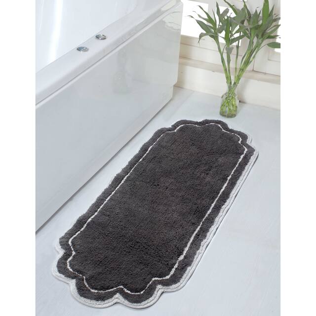 Home Weavers Allure Collection Absorbent Cotton, Machine Washable and Dry Bath Rugs - 21"x54" - Dark Grey