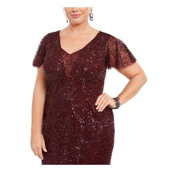 adrianna papell burgundy dress