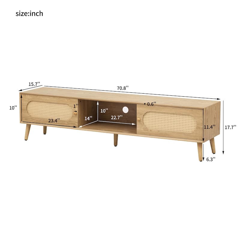 Boho TV Stand for TVs up to 80", Media Console Entertainment Center