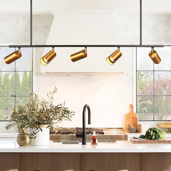 5 Light Modern Industrial Spotlight Adjustable Linear Ceiling Track Lighting Kit Industrial Track Lighting On Sale Bed Bath Beyond 34507417