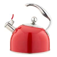 Ovente Electric Hot Water Glass Kettle 1.5 Liter Borosilicate Glass with ProntoFill Technology, Red KG516R