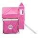 preview thumbnail 19 of 36, Playhouse Twin Size Bunk Bed with Slide Pink Tent and Tower, Pink