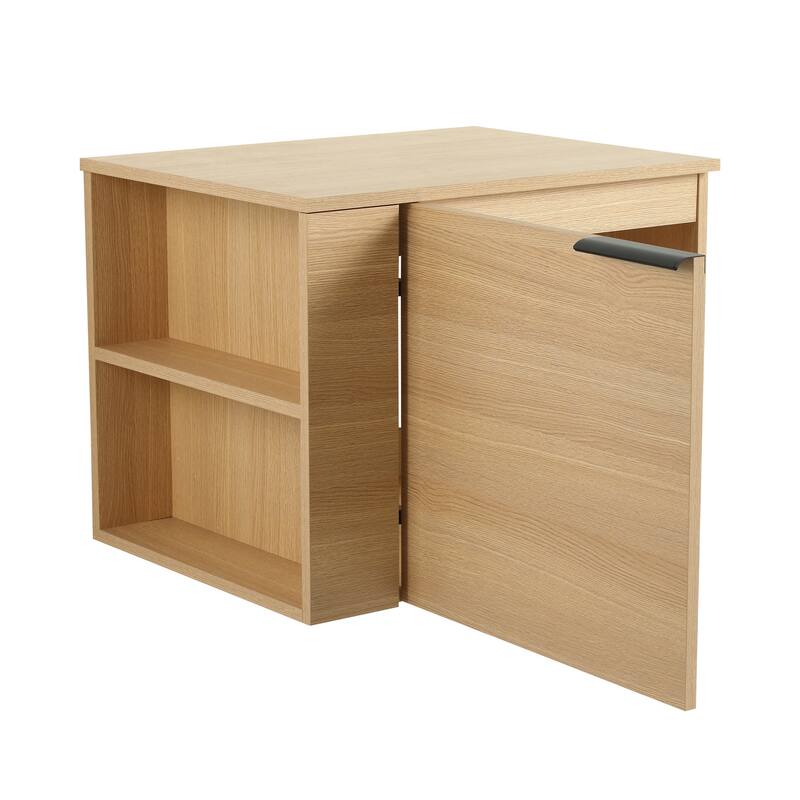 24" Oak Bathroom Vanity Cabinet with Generous Storage, Soft-Close Doors, and Easy Assembly (Sink Not Included)