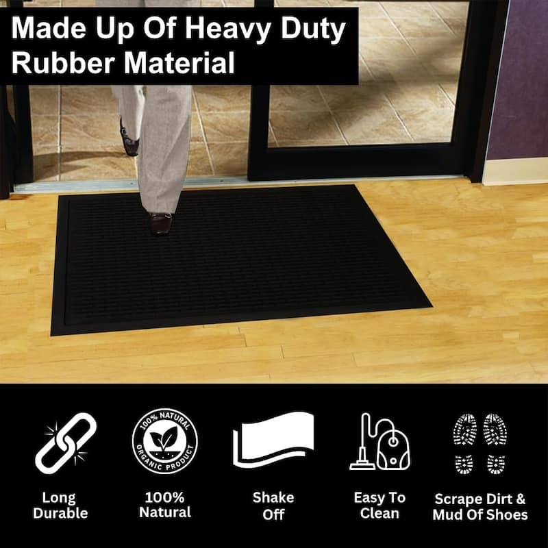 A1HC New Natural Rubber Premium Scrapper Door Mats-Keeps Mud and Dirt Away