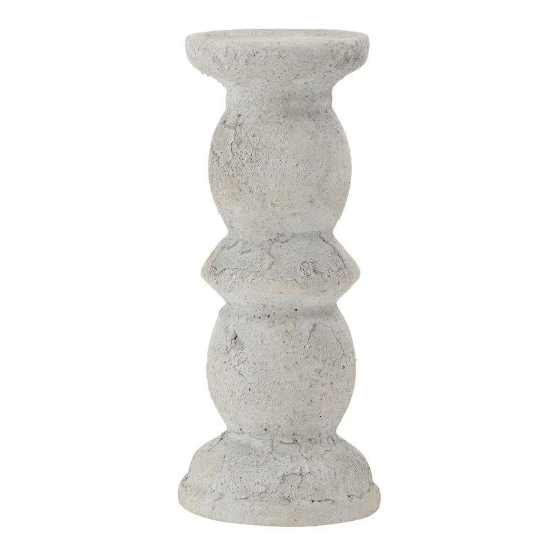 Elements Whitewash Candle Holder, 12 Inch