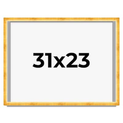 31x23 Shadow Box Frame Gold | 1.625 Inches Deep Real Wood Traditional