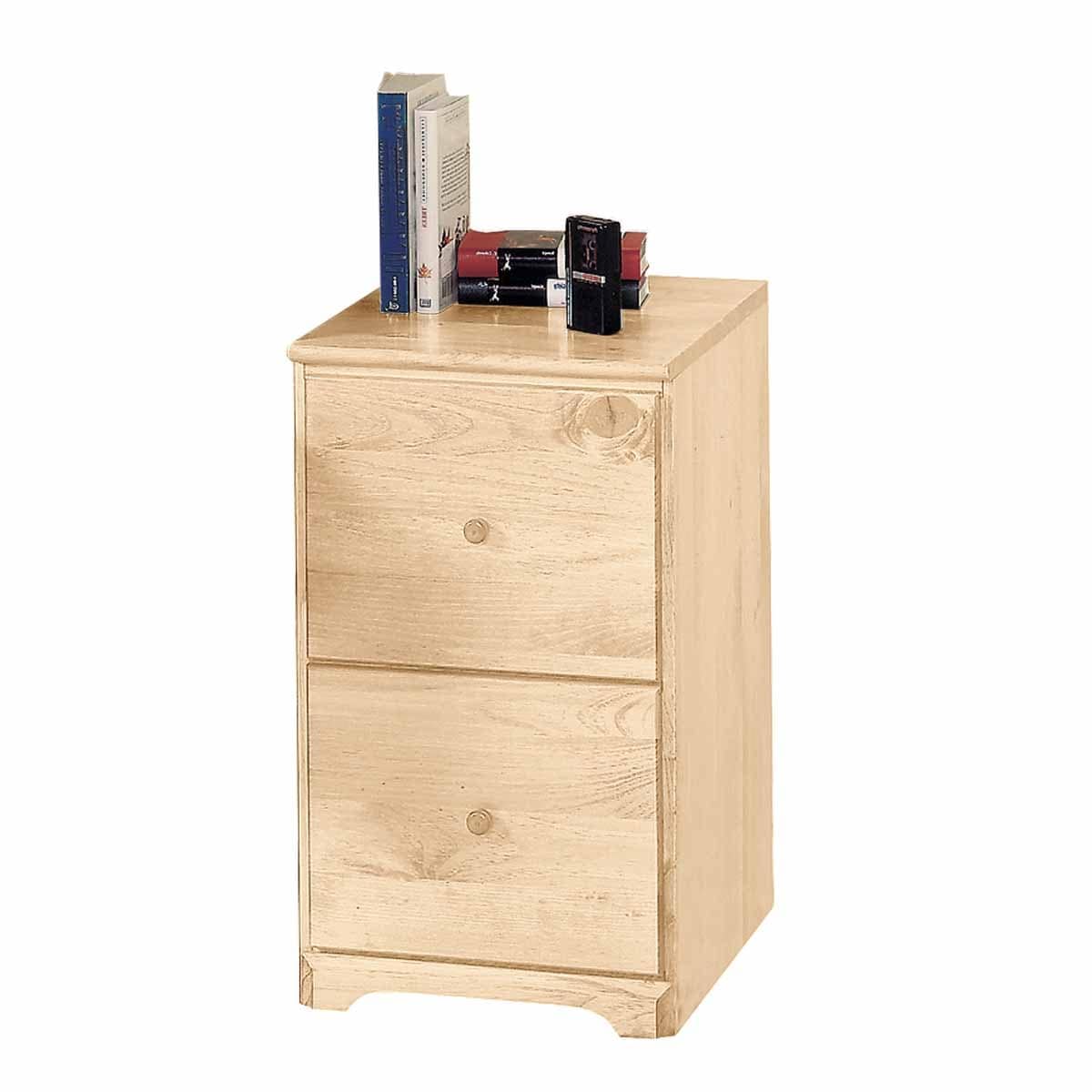 Country Shaker Pine Office File Cabinet Storage Two Drawers, 26.5 