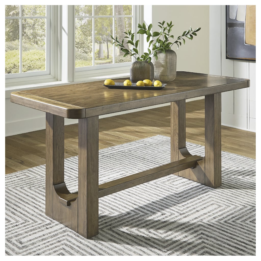 Signature Design by Ashley Cabalynn Light Brown Rectangular Dining Counter Table - 76"W x 34"D x 36"H