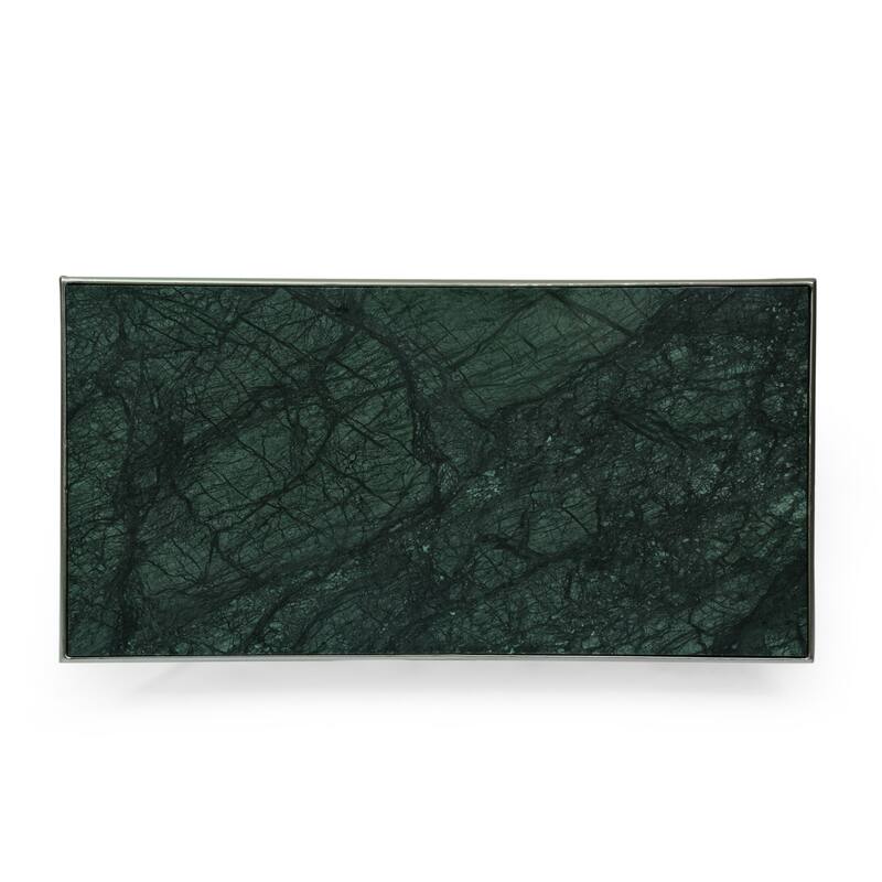 Sardis Modern Glam Handcrafted Marble Top Coffee Table by Christopher Knight Home - 37.00" L x 19.00" W x 18.00" H