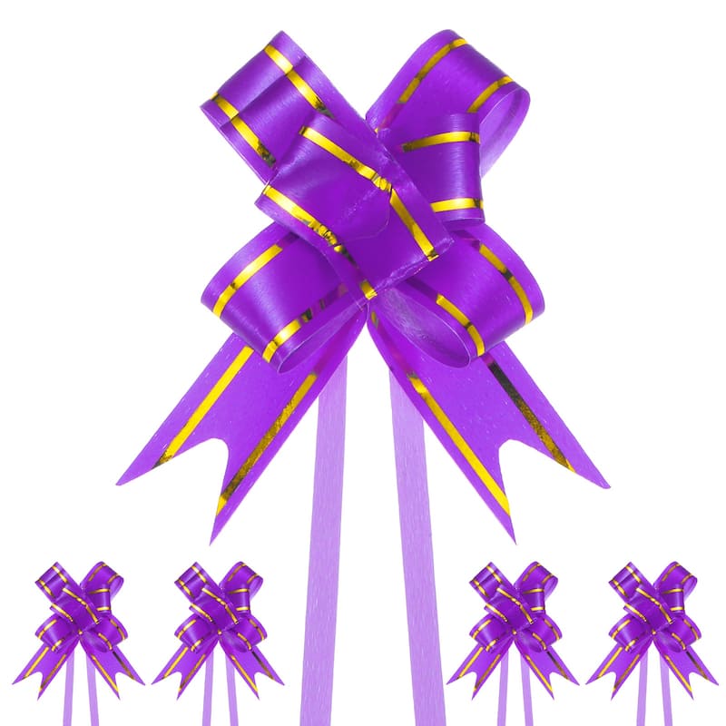100pcs Ribbon Pull Bows Bows for Wedding Baskets Decorations - Purple - 2.56 Inch