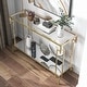 preview thumbnail 2 of 5, Yout Glam 43-inch Glass Top 1-Shelf Sofa Table by Furniture of America
