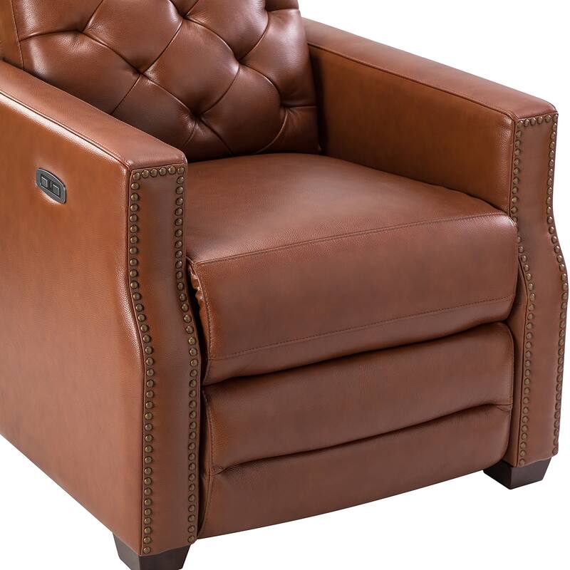 Alina 31.50"Wide Genuine Leather Power Recliner with USB Port, Set of 2