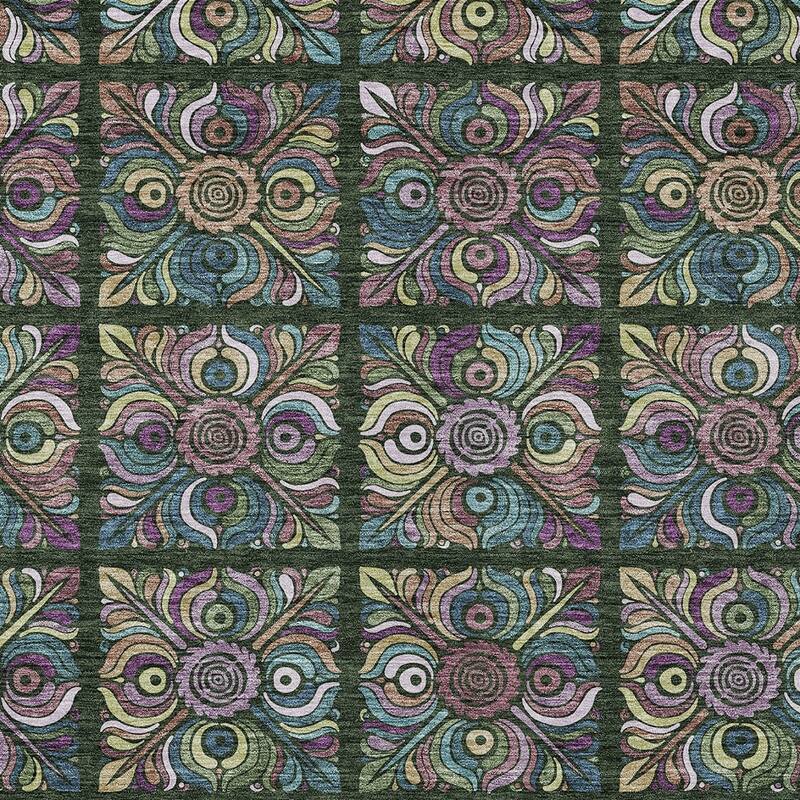 HomeRoots Medallion Transitional Rectangle Outdoor Rug