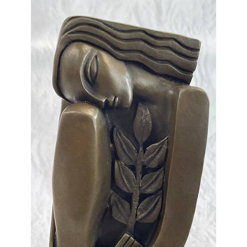Signed Salvador Dali Abstract Woman Bronze Marble Base Figurine Hot Cast Figure