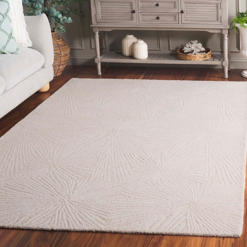 SAFAVIEH Handmade Ebony Johane Wool Rug - 8' x 10' - Ivory
