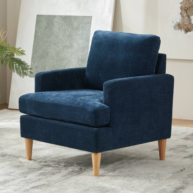set of 1 Accent Chair for Bedroom Living Room with Wood Legs