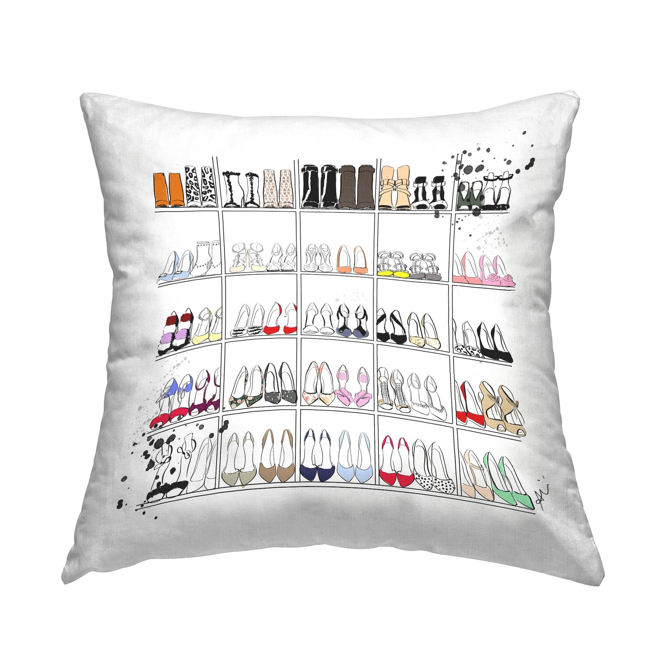 Stupell Glam Fashion Stacked Shoes Printed Throw Pillow Design by Alison Petrie