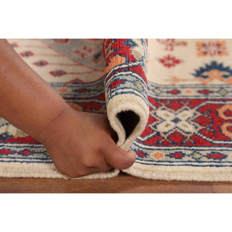 Kazak Accent Rug Handmade Wool Carpet - 3'4" x 4'10"