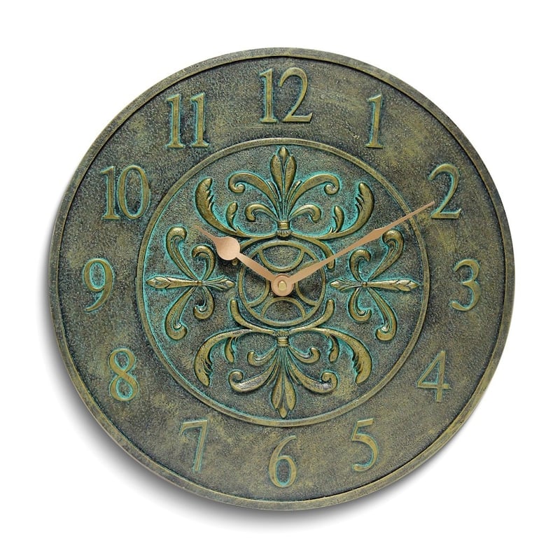 Curata Aged Bronze Finish Indoor and Outdoor Water Resistant Wall Clock