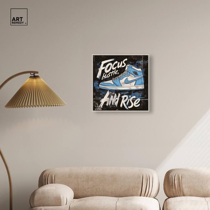 Hustle and Rise Sneaker Canvas by Art Remedy